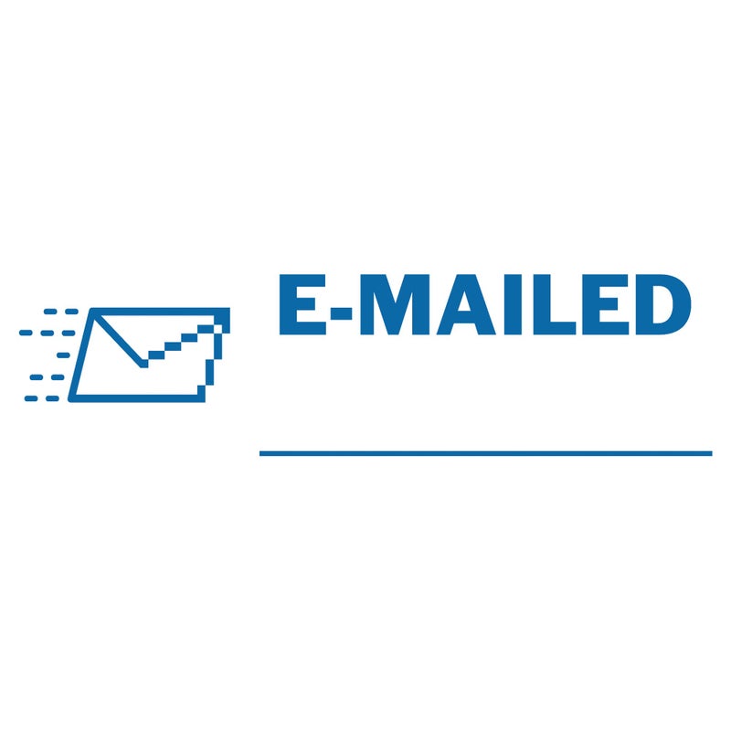 AccuStamp Accu-Stamp2Â® Shutter One-Color Stamp, "Emailed", 1 5/8" x 1/2" Impression, Blue - Image 2